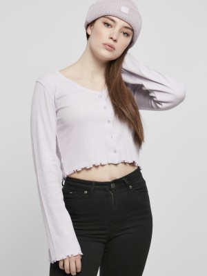 Дамска жилетка в светло лилав цвят Ladies Cropped Rib Cardigan  Дамска жилетка в светло лилав цвят Ladies Cropped Rib Cardigan