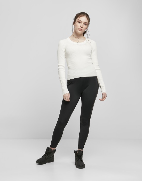 Дамски пуловер в бял пясъчен цвят Urban Classics Ladies Wide Neckline Sweater, Urban Classics, Блузи - Complex.bg