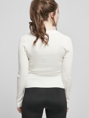 Дамски пуловер в бял пясъчен цвят Urban Classics Ladies Wide Neckline Sweater  Дамски пуловер в бял пясъчен цвят Urban Classics Ladies Wide Neckline Sweater