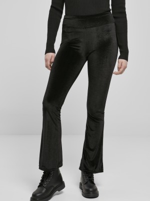 Дамски кадифен клин Urban Classics Ladies High Waist Velvet Boot Cut Leggings