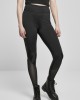 Дамски клин с висока талия в черен цвят Urban Classics Ladies Highwaist  Mixed Tech Leggings, Urban Classics, Клинове - Complex.bg