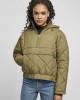 Дамско яке в цвят маслина Urban Classics Ladies Oversized Diamond Quilted Pull Over Jacket, Urban Classics, Якета - Complex.bg