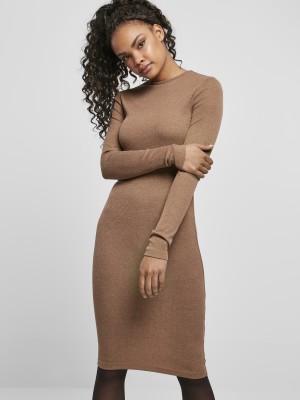 Дамска рокля рипс в цвят тъмно каки Urban Classics 