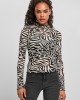 Дамска блуза в черно и бяло Urban Classics Ladies AOP Mesh Turtleneck Longsleeve, Urban Classics, Блузи - Complex.bg