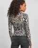 Дамска блуза в черно и бяло Urban Classics Ladies AOP Mesh Turtleneck Longsleeve, Urban Classics, Блузи - Complex.bg