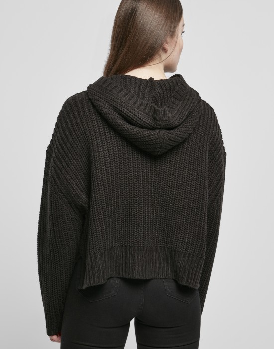 Дамски пуловер с качулка в черен цвят Urban Classics, Urban Classics, Суичъри - Complex.bg