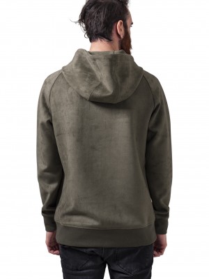 Мъжки велурен суичър в цвят маслина Urban Classics