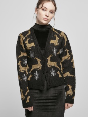 Дамска коледна жилетка в черен цвят Urban Classics 