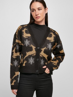 Дамска коледна жилетка в черен цвят Urban Classics 