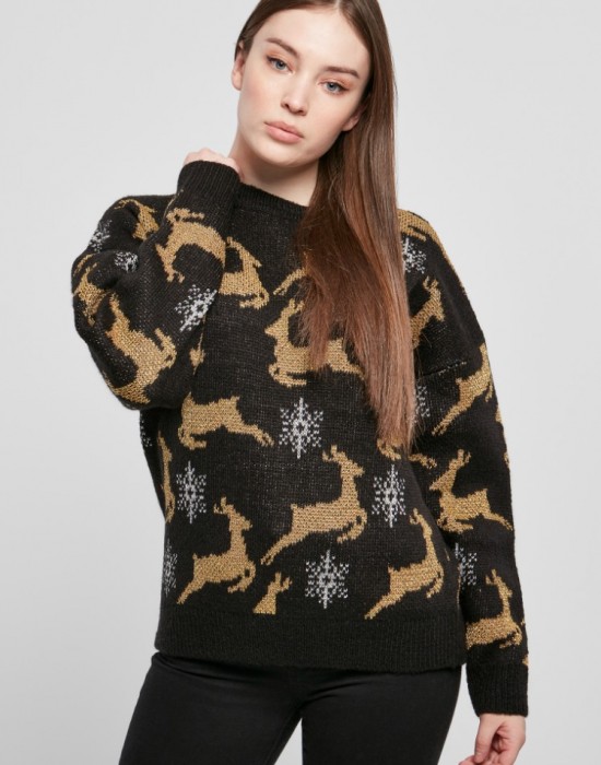 Дамски коледен пуловер в черен цвят Urban Classics, Urban Classics, Блузи - Complex.bg
