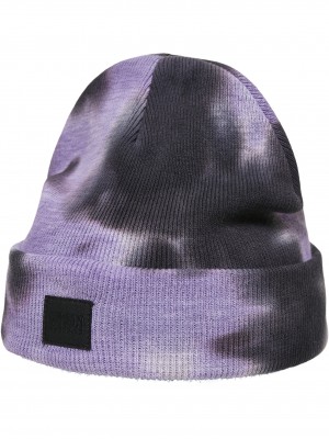 Шапка бийни в лилаво и тъмносиво Urban Classics Tie Dye Beanie