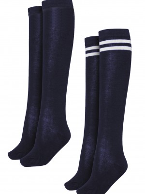 Комплект от 2 броя дамски колежански чорапи в тъмносин цвят Urban Classics