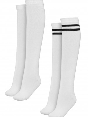 Комплект от два броя дамски колежански чорапи в бял цвят Urban Classics 