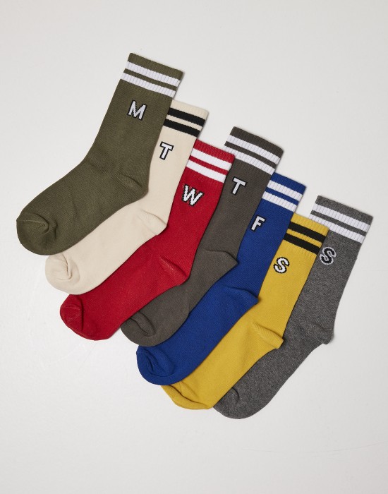 Седем чифта чорапи за седмицата Urban Classics в различни цветове, Urban Classics, Чорапи - Complex.bg