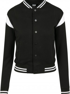 Детско яке в колежански стил Urban Classics в черно и бяло