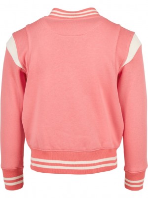 Детско яке в колежански стил Urban Classics в розово и бяло
