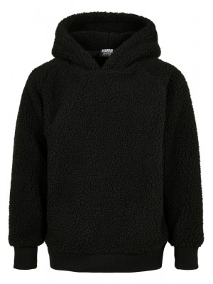 Детски пухкав суичър в черен цвят Urban Classics