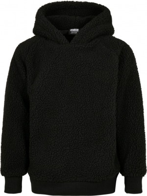 Детски пухкав суичър в черен цвят Urban Classics