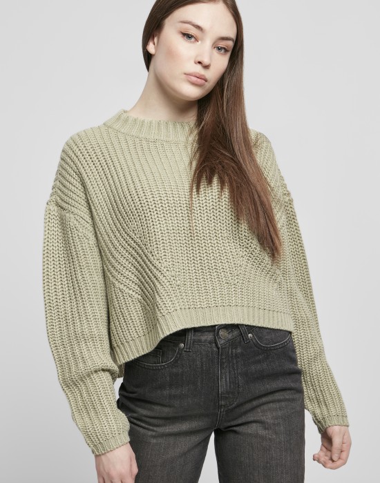 Дамски пуловер в цвят светла маслина Urban Classics, Urban Classics, Блузи - Complex.bg