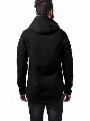Мъжки черен суичър с плисе на ръкавите Urban Classics