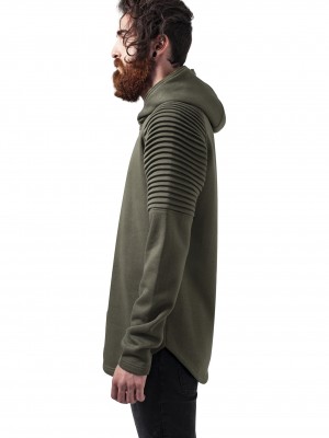 Мъжки тъмнозелен суичър с плисе на ръкавите Urban Classics