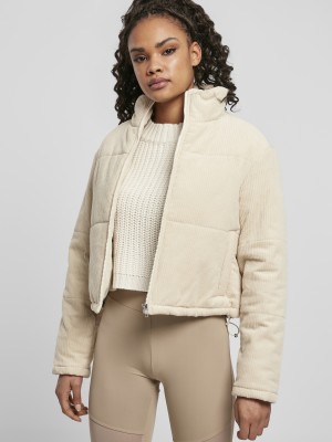 Дамско яке в пясъчен цвят Urban Classics Corduroy Puffer  Дамско яке в пясъчен цвят Urban Classics Corduroy Puffer