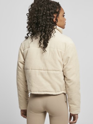 Дамско яке в пясъчен цвят Urban Classics Corduroy Puffer  Дамско яке в пясъчен цвят Urban Classics Corduroy Puffer