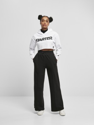 Дамски къс суичър Starter в бял цвят