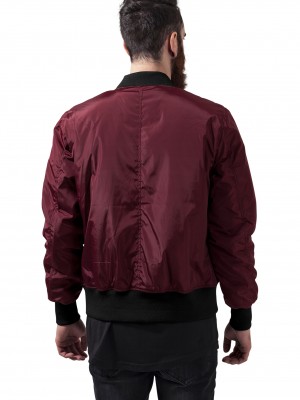 Мъжко яке тип бомбър в цвят бордо Urban Classics burgundy/black