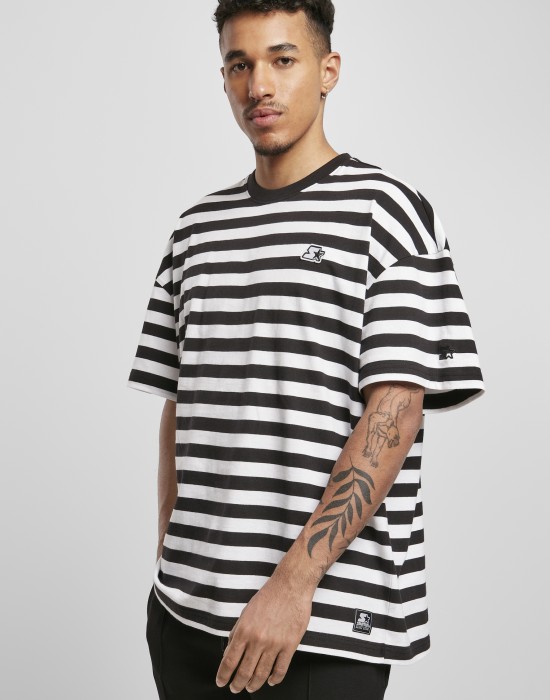 Мъжка тениска Starter Small Stripes Tee на черни и бели ивици, STARTER, Тениски - Complex.bg