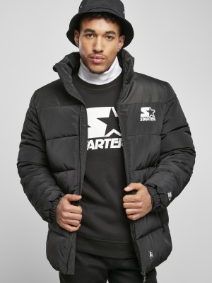 Мъжко яке в черен цвят Starter Logo Puffer 