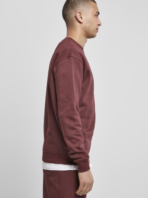 Мъжка изчистена блуза в тъмночервен цвят Urban Classics Crewneck