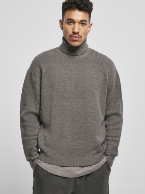 Мъжки поло пуловер в сив цвят Urban Classics Roll Neck 