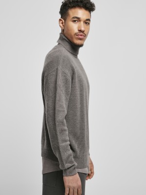 Мъжки поло пуловер в сив цвят Urban Classics Roll Neck 