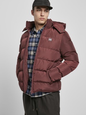 Мъжко зимно яке Urban Classics в тъмночервен цвят