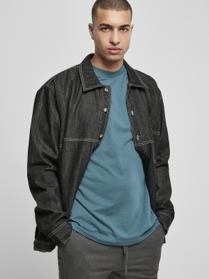 Мъжко подплатено дънково яке Urban Classics в черен цвят 