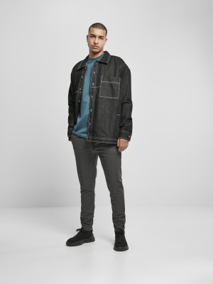 Мъжко подплатено дънково яке Urban Classics в черен цвят 