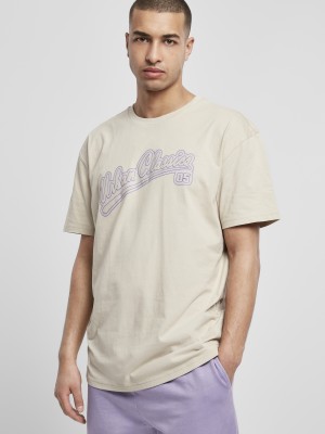 Мъжка тениска в бежов цвят Urban Classics Baseball