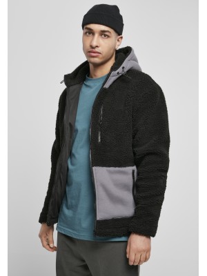 Мъжко яке в черен цвят Urban Classics Hooded Sherpa Jacket 