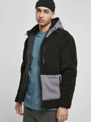 Мъжко яке в черен цвят Urban Classics Hooded Sherpa Jacket 