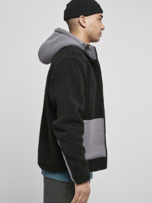Мъжко яке в черен цвят Urban Classics Hooded Sherpa Jacket 