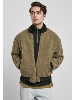 Мъжко пухкаво яке в масленозелен цвят Urban Classics 