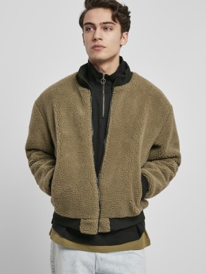 Мъжко пухкаво яке в масленозелен цвят Urban Classics 