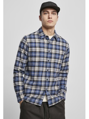 Мъжка карирана синя риза Urban Classics Checked Roots 