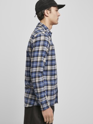 Мъжка карирана синя риза Urban Classics Checked Roots 