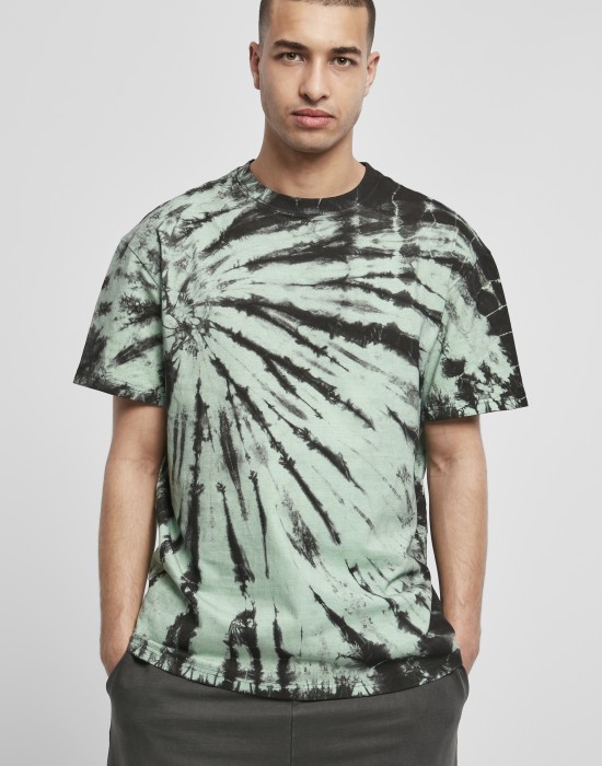 Мъжка тениска в зелен цвят Urban Classics Boxy Tye Dye, Urban Classics, Тениски - Complex.bg