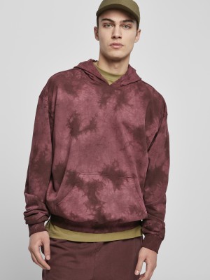 Мъжки суичър в тъмночервен цвят Urban Classics Tye Dyed 
