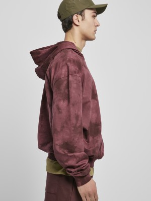 Мъжки суичър в тъмночервен цвят Urban Classics Tye Dyed 