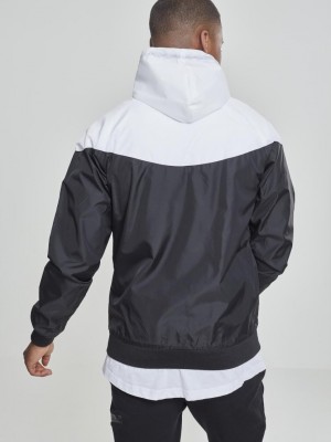 Мъжко яке тип ветровка в два цвята Urban Classics blk/wht