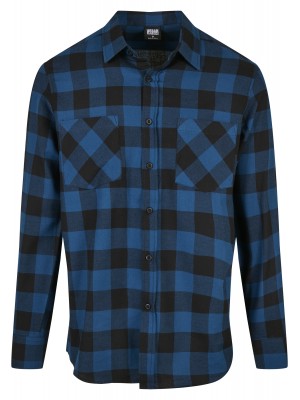 Мъжка карирана риза в син цвят Urban Classics 
